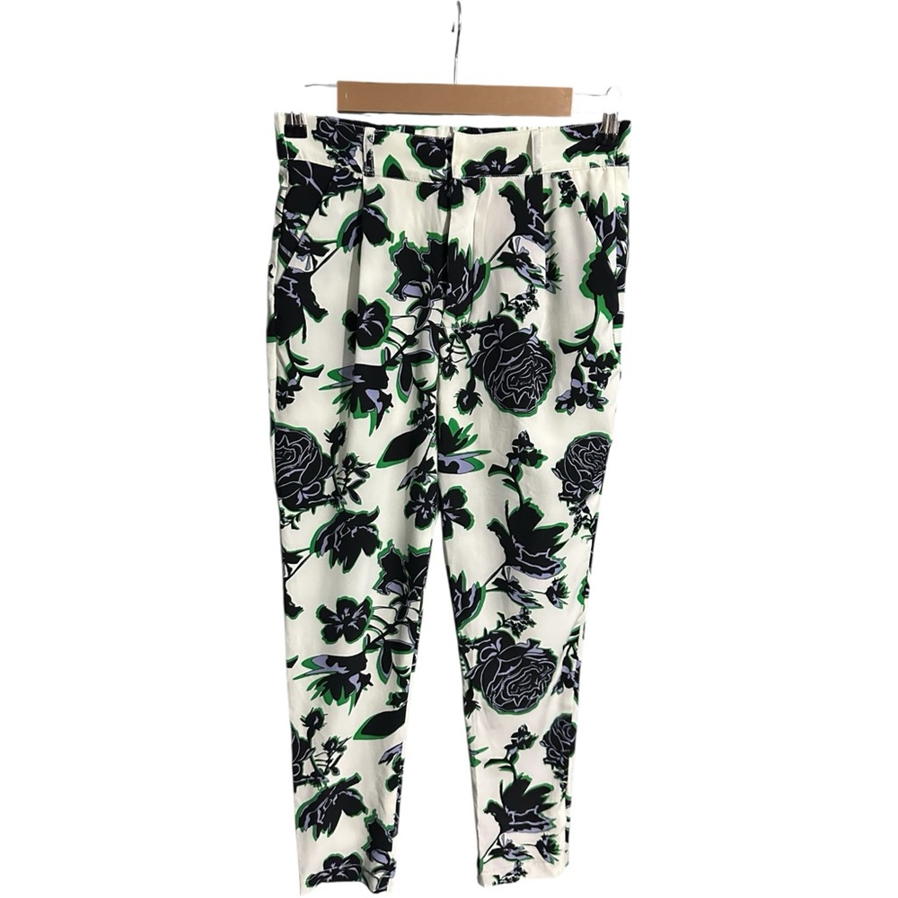 Nordstrom Rules of Etiquette Trousers NWT Floral White Periwinkle Size Small